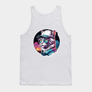 retrowave cat Tank Top